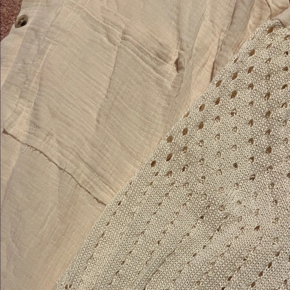 Pink Lily Cream Button Down Shirt - Picture 2 of 3